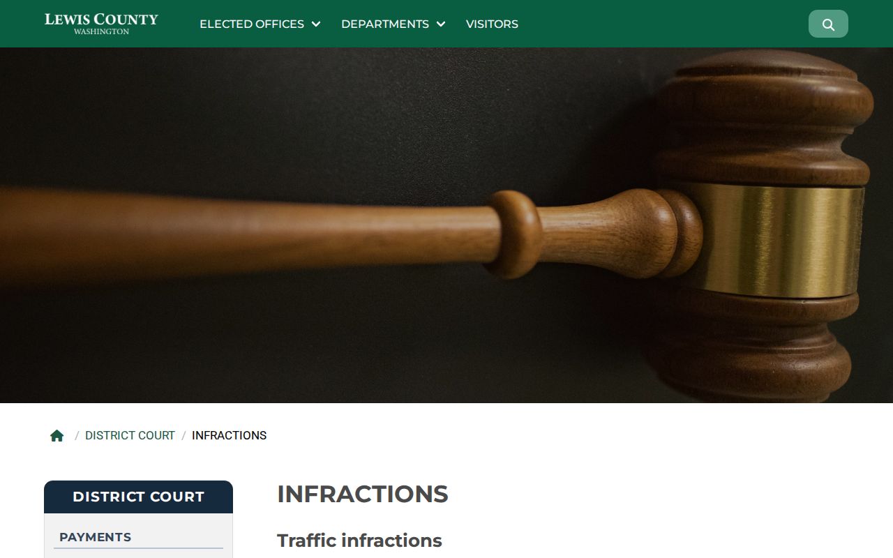 Lewis County traffic court response and hearing choices