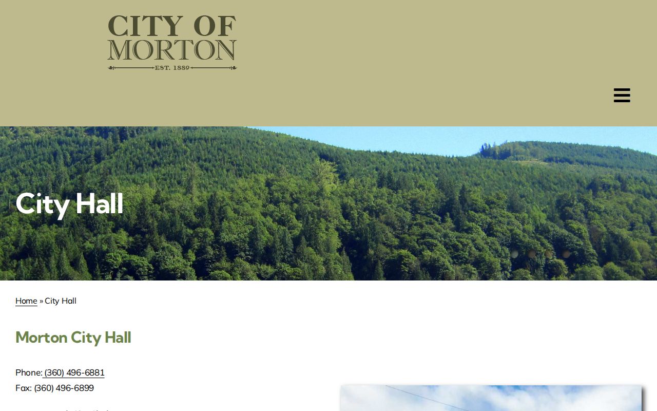 Morton court records routing through official City Hall contact